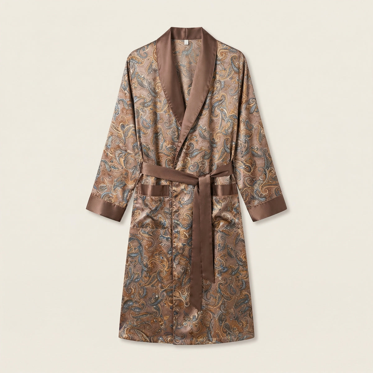Peignoir Kimono Homme Été en Soie Motif Baroque