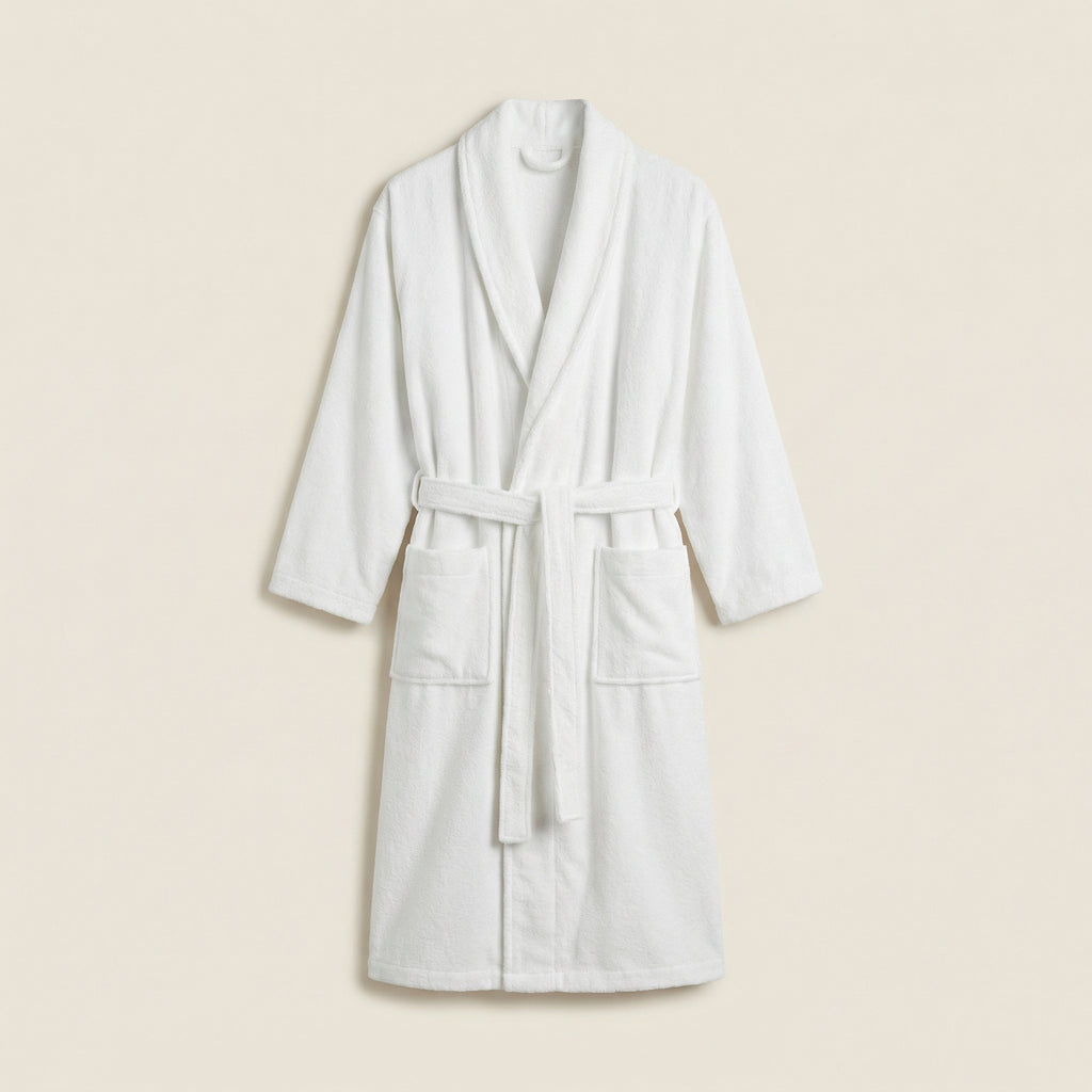 Peignoir Mixte en Coton Éponge Coupe Longue