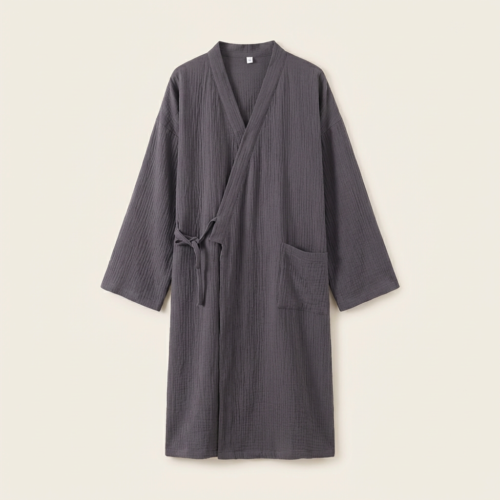 Peignoir Femme Coton Respirant Léger Coupe Kimono