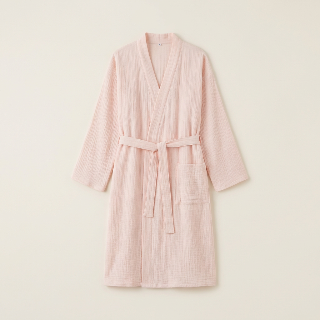 Peignoir Femme Coton Respirant Léger Coupe Kimono