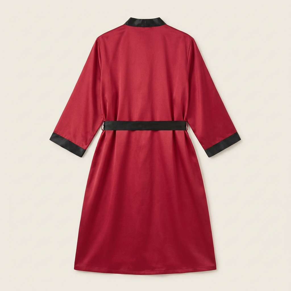 Peignoir Kimono Long Femme Rouge Grande Taille