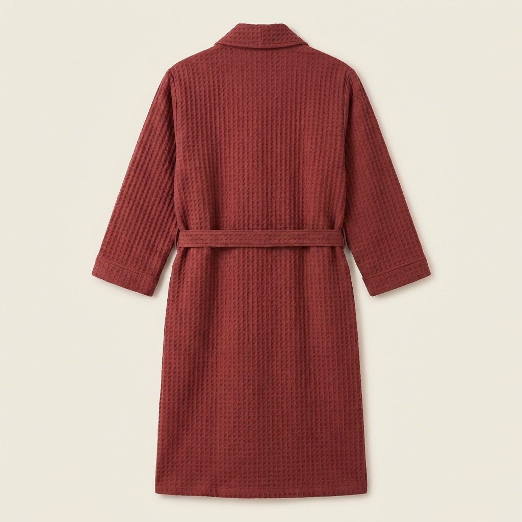 Peignoir Kimono Mixte en Coton Nid d’Abeille Long et Léger