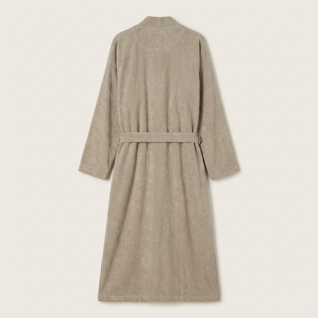 Peignoir Éponge Long Mixte en Polaire Corail