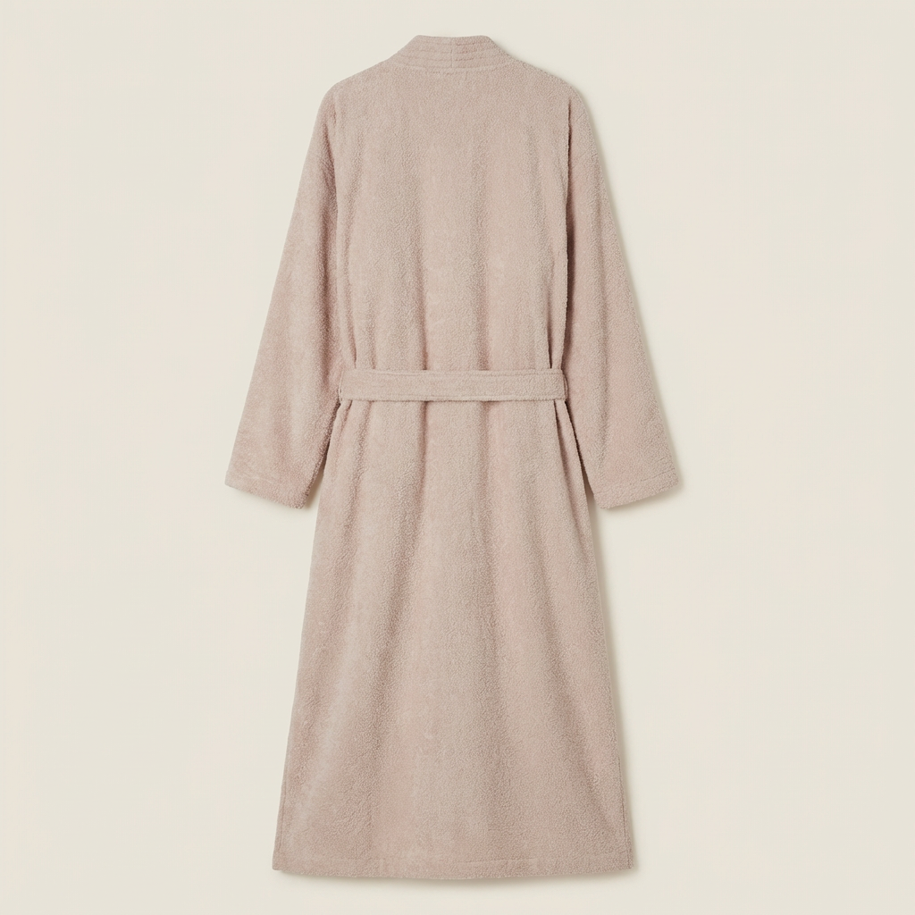Peignoir Éponge Long Mixte en Polaire Corail