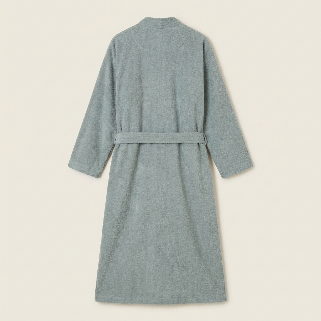 Peignoir Éponge Long Mixte en Polaire Corail