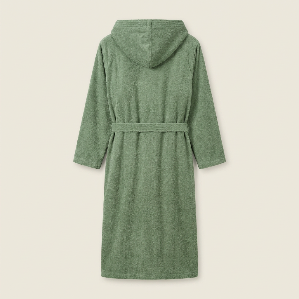 Peignoir Long Mixte à Capuche en Coton