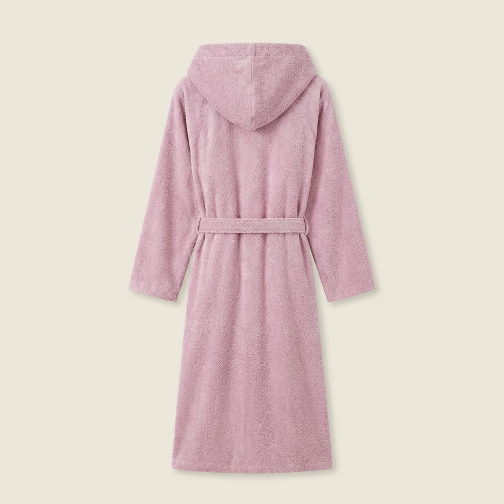 Peignoir Long Mixte à Capuche en Coton