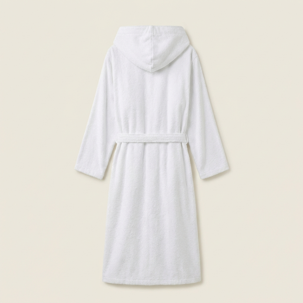 Peignoir Long Mixte à Capuche en Coton