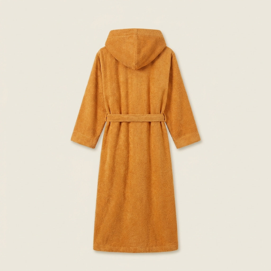 Peignoir Long Mixte à Capuche en Coton