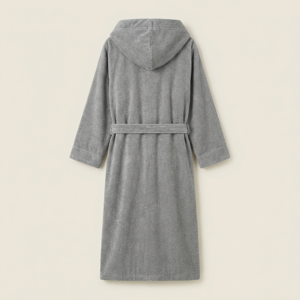 Peignoir Long Mixte à Capuche en Coton