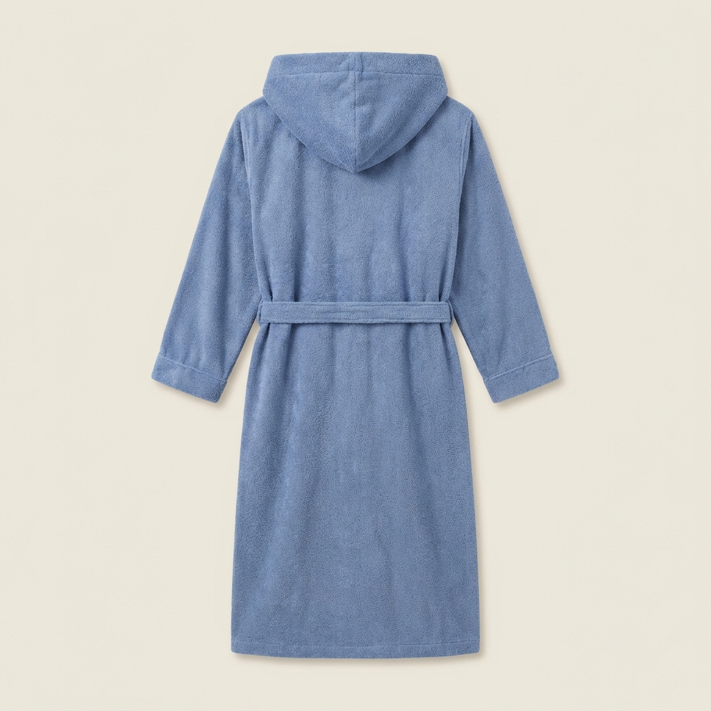 Peignoir Long Mixte à Capuche en Coton