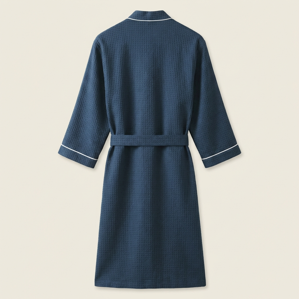 Peignoir Kimono Mixte en Coton Nid d'Abeille Léger
