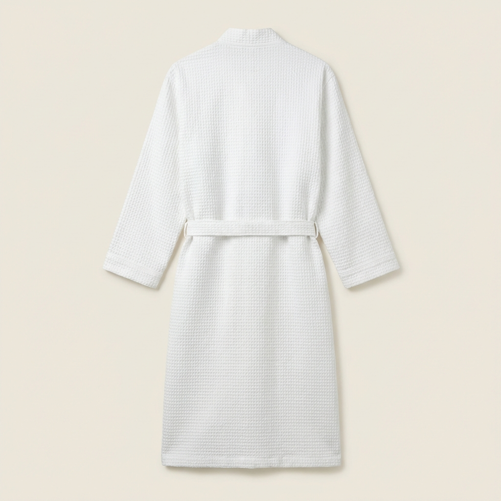 Peignoir Kimono Mixte en Coton Nid d'Abeille Léger