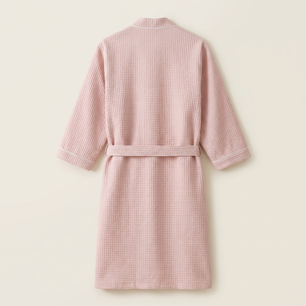 Peignoir Kimono Mixte en Coton Nid d'Abeille Léger