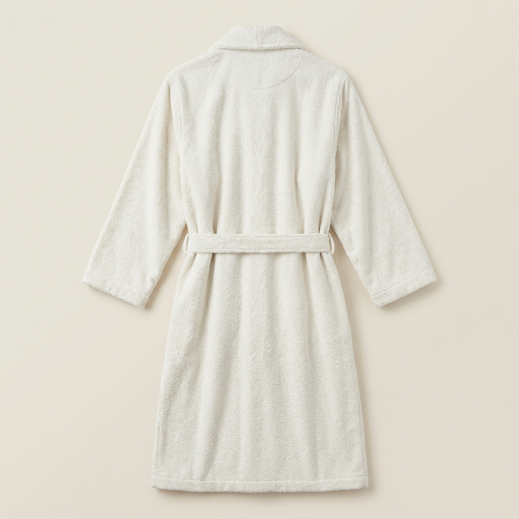 Peignoir Long en Coton Jacquard Damier