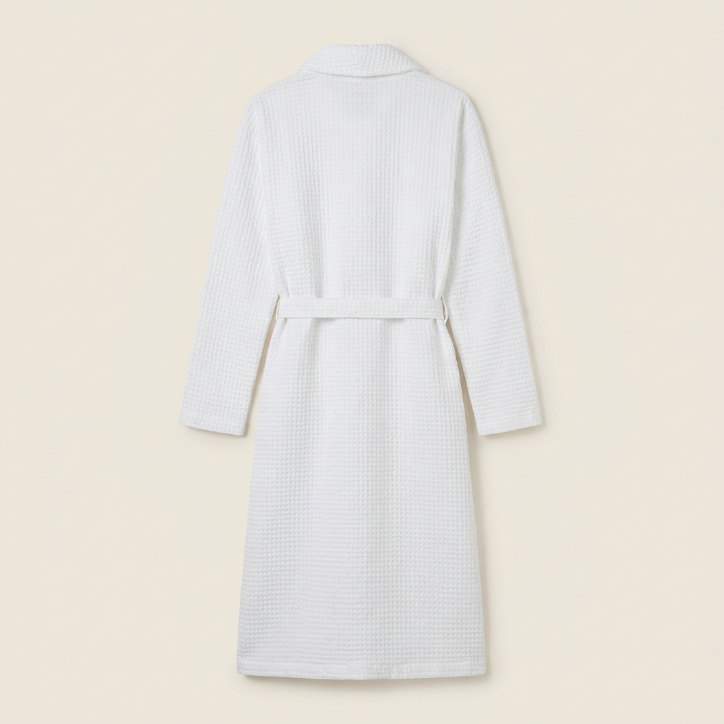 Peignoir Long Mixte en Coton Nid d’Abeille