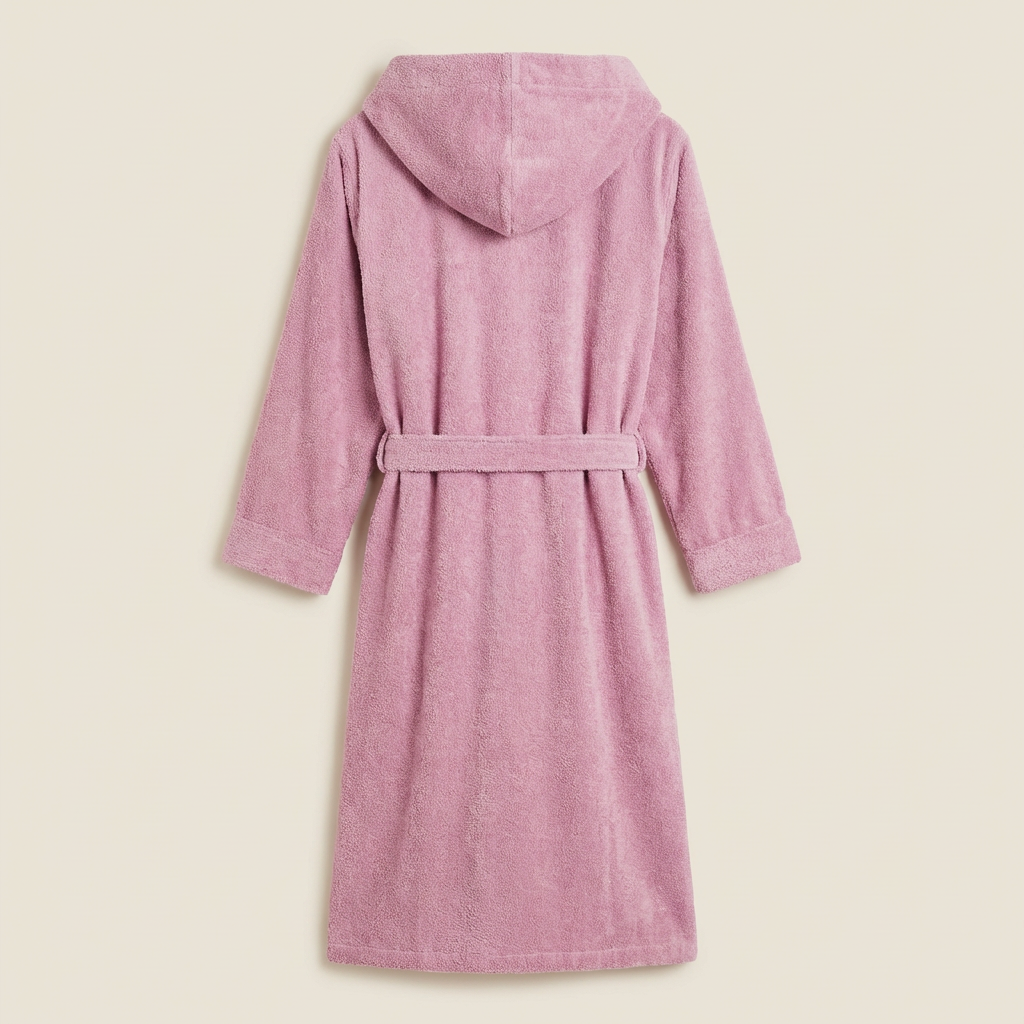 Peignoir Long à Capuche en Coton Éponge
