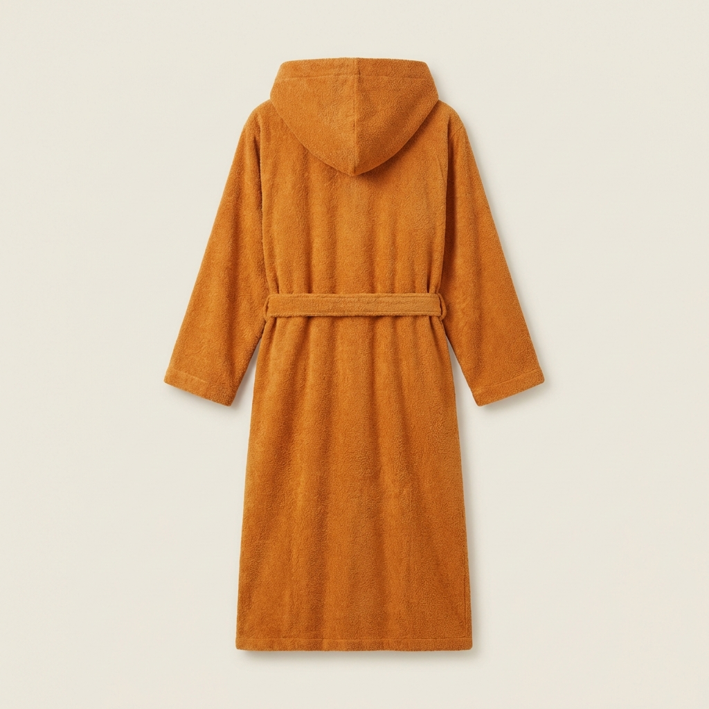 Peignoir Long à Capuche en Coton Éponge