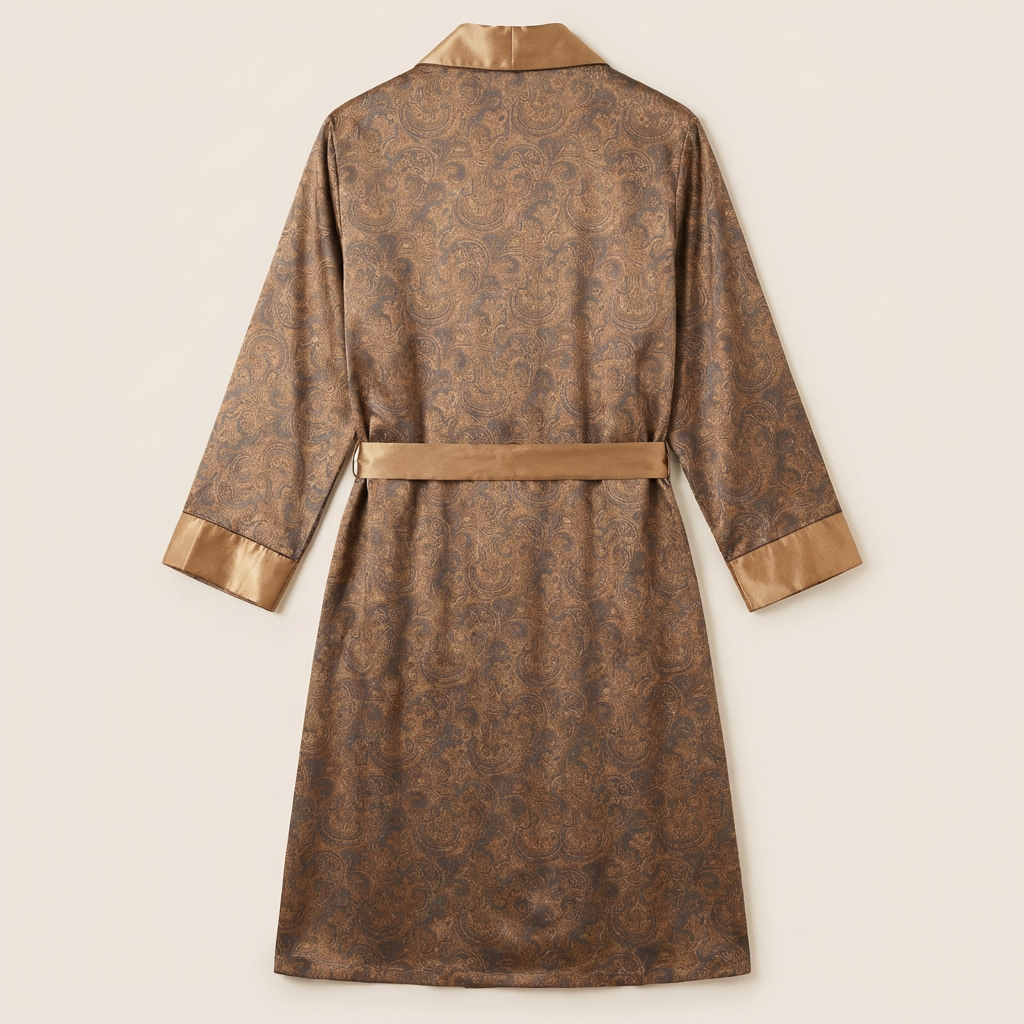 Peignoir Kimono Homme Été en Soie Motif Baroque