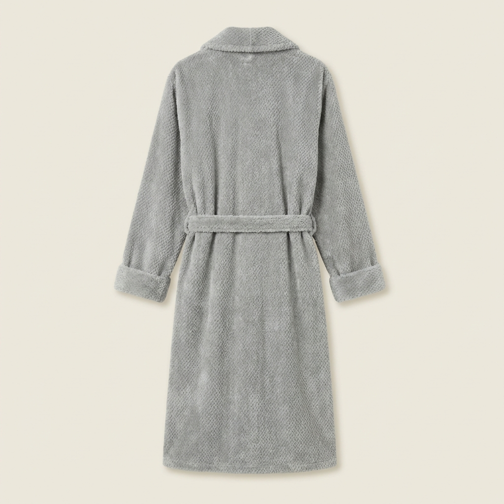 Peignoir Polaire Texturé Type Nid d'Abeille