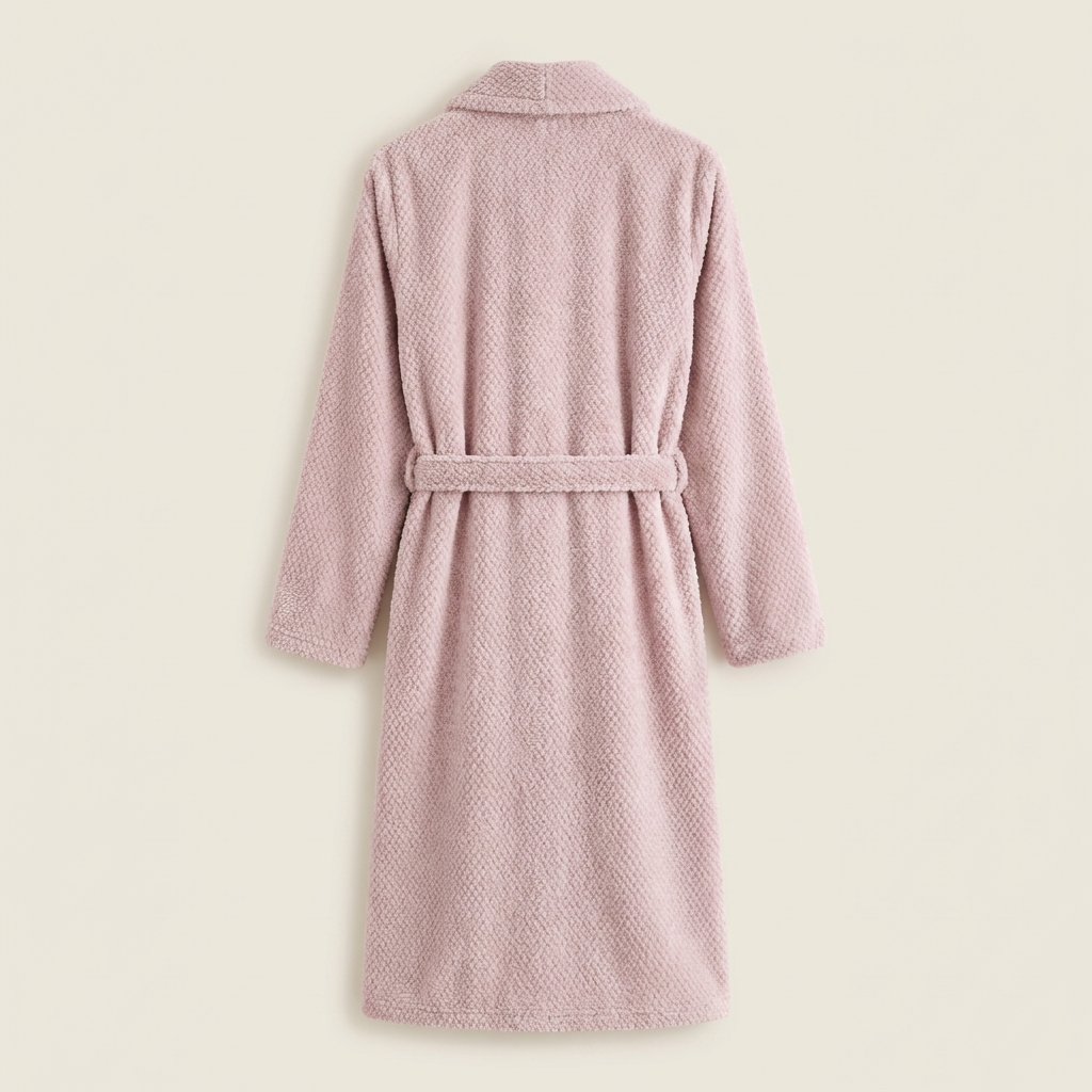 Peignoir Polaire Texturé Type Nid d'Abeille