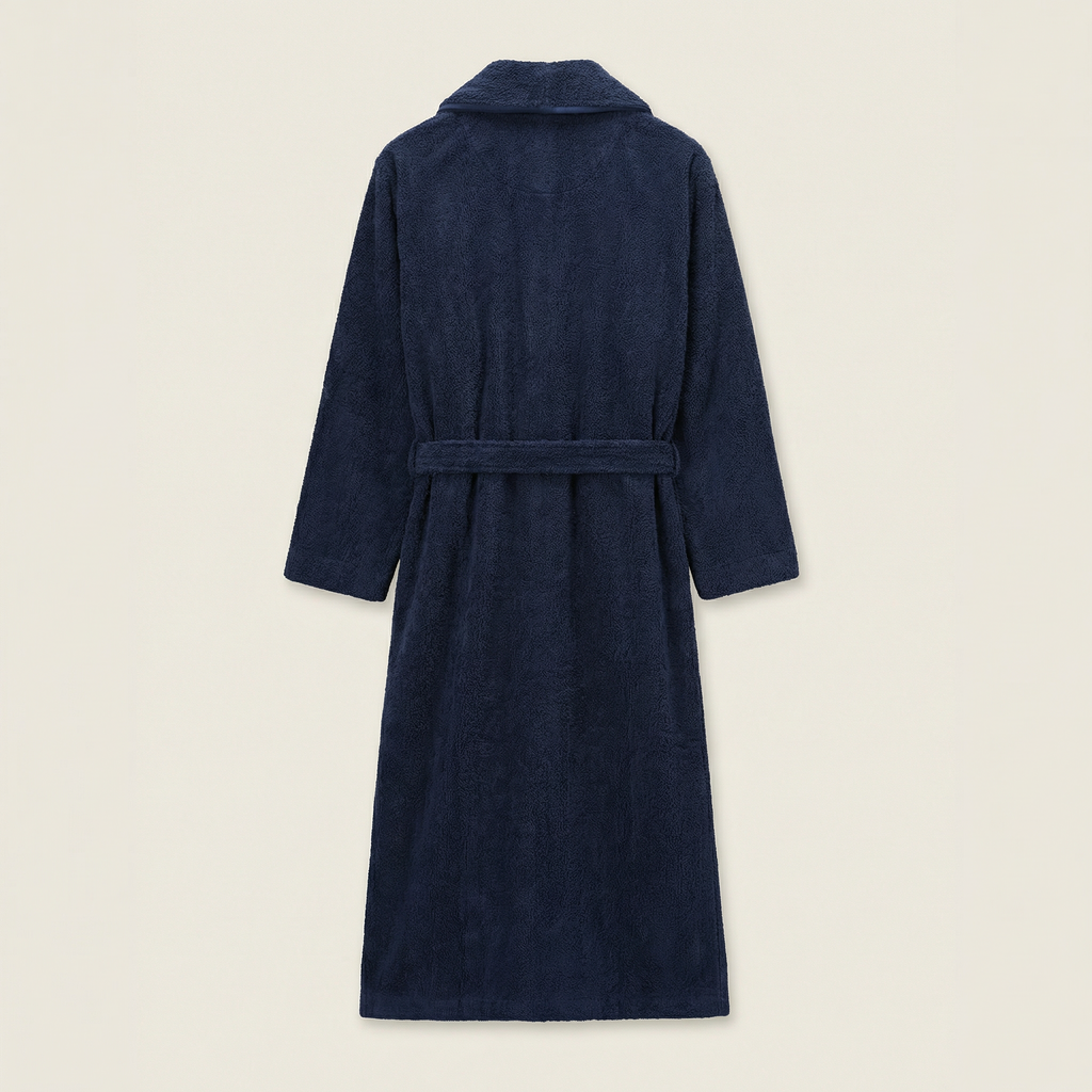 Peignoir Polaire Long Col Châle Confort Hiver