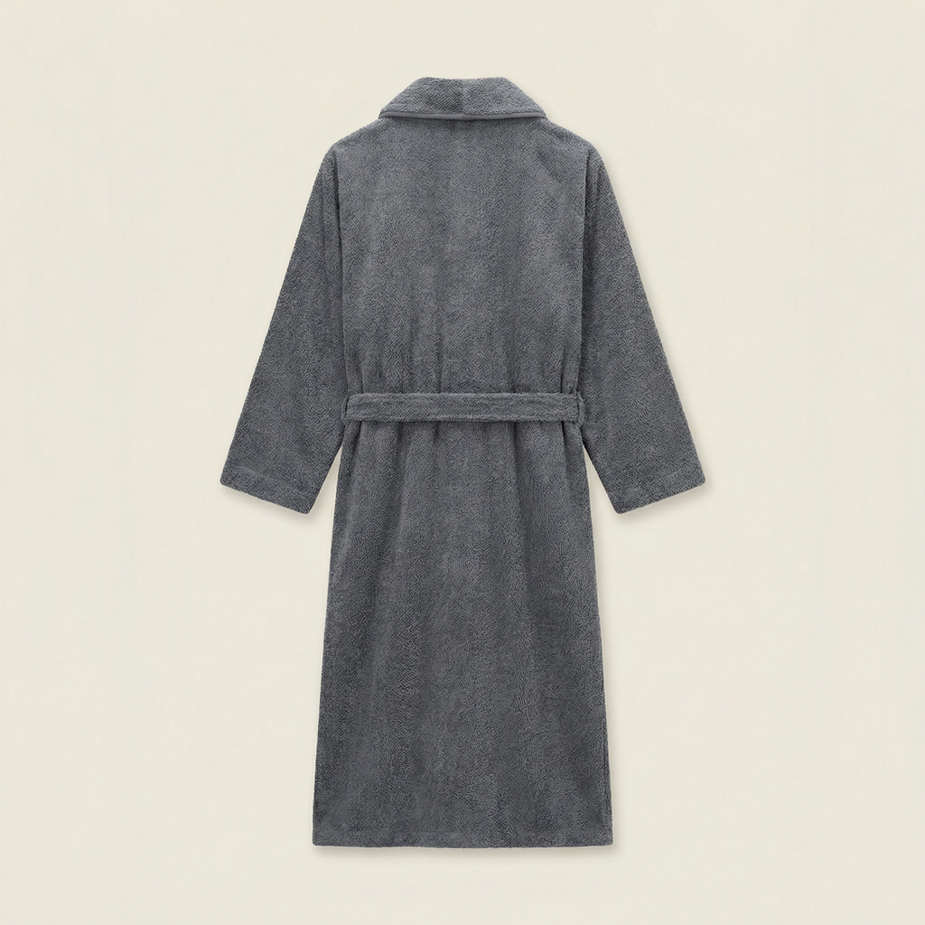 Peignoir Polaire Long Col Châle Confort Hiver