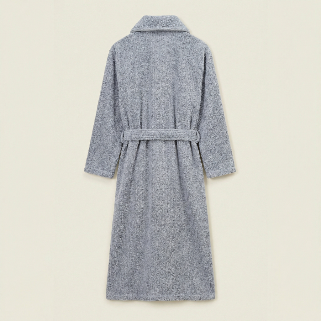 Peignoir Polaire Long Col Châle Confort Hiver