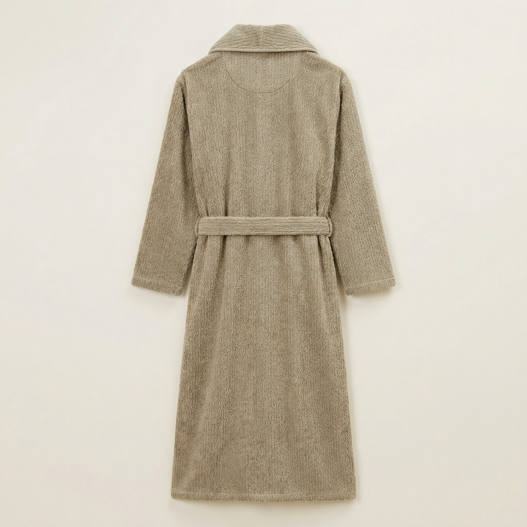 Peignoir Polaire Long Col Châle Confort Hiver