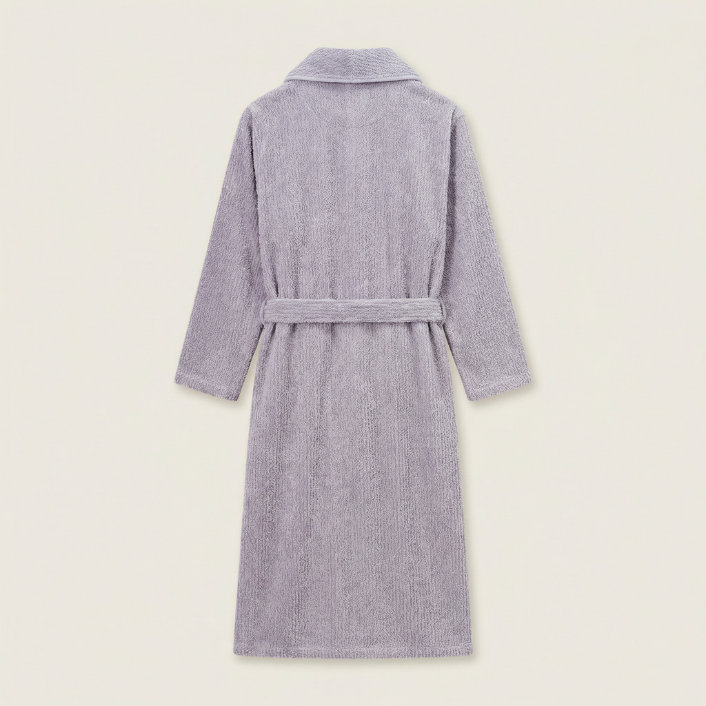 Peignoir Polaire Long Col Châle Confort Hiver