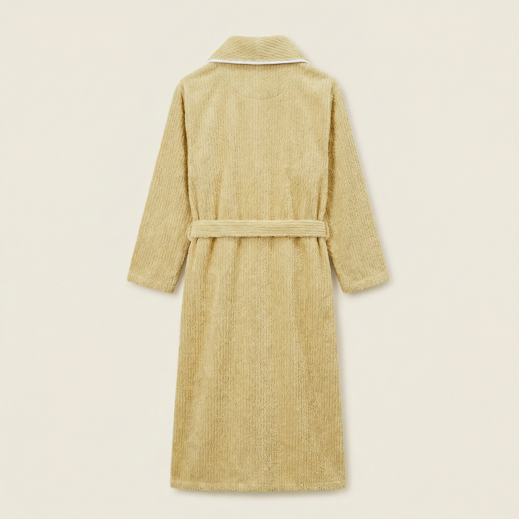 Peignoir Polaire Long Col Châle Confort Hiver