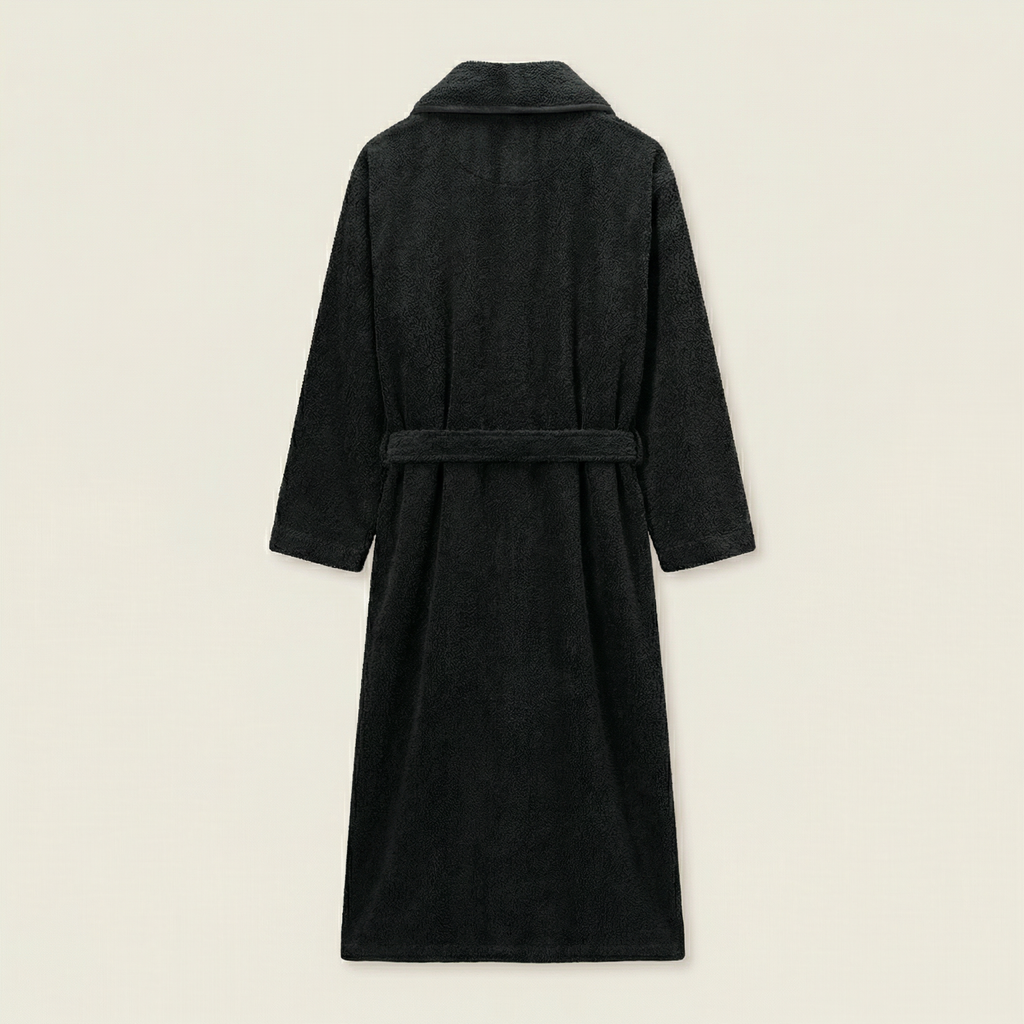 Peignoir Polaire Long Col Châle Confort Hiver