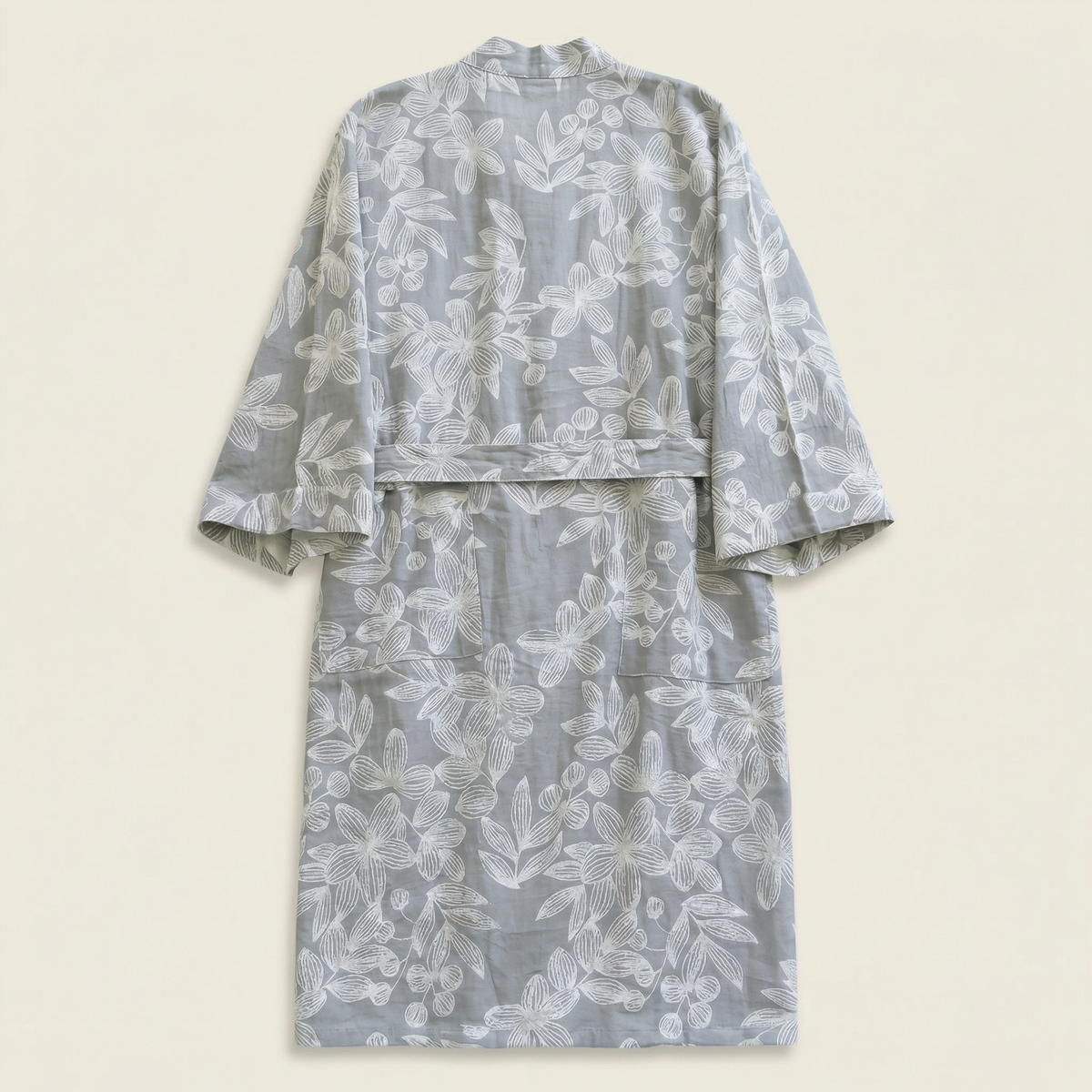 Peignoir Femme Été en Coton Coupe Kimono