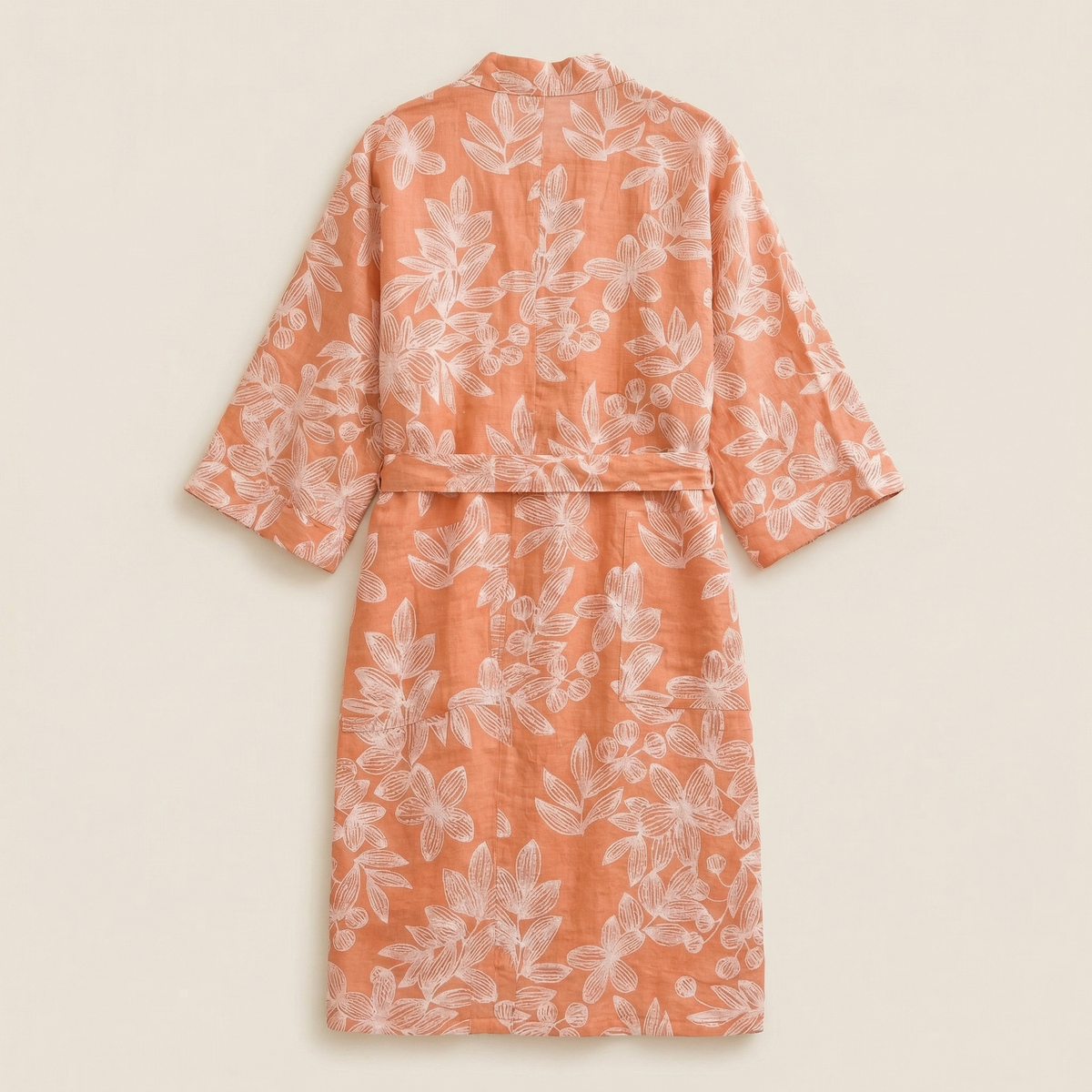 Peignoir Femme Été en Coton Coupe Kimono