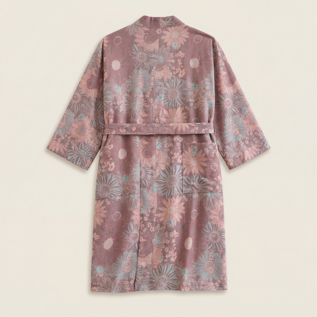 Peignoir Femme Été en Coton Coupe Kimono