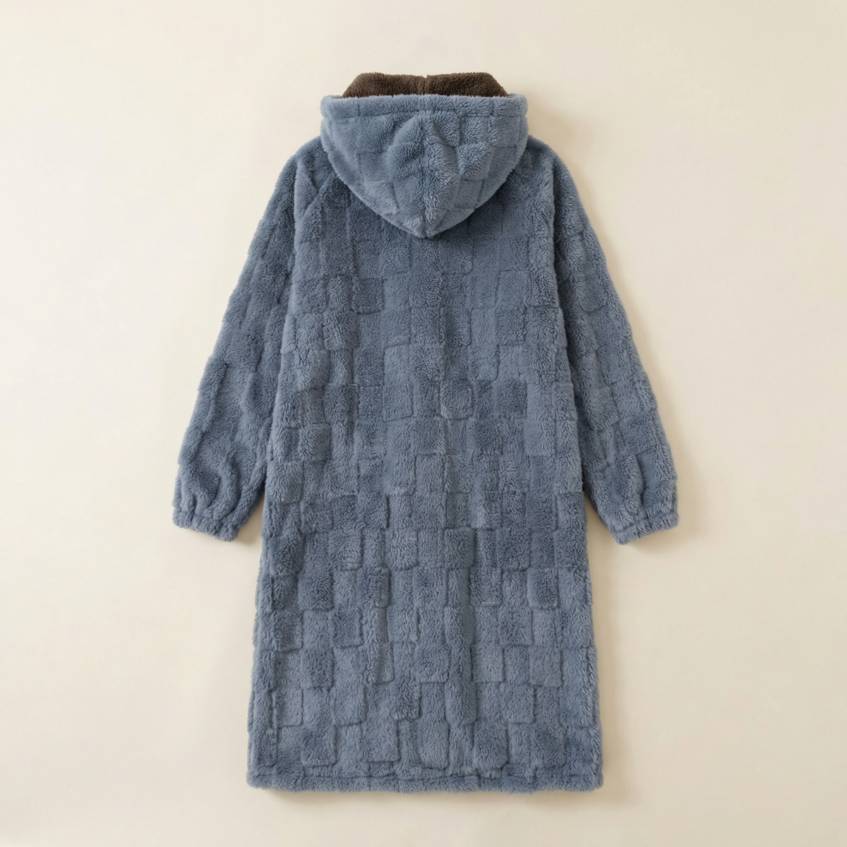 Peignoir Polaire Épais à Boutons avec Capuche Modèle Hiver