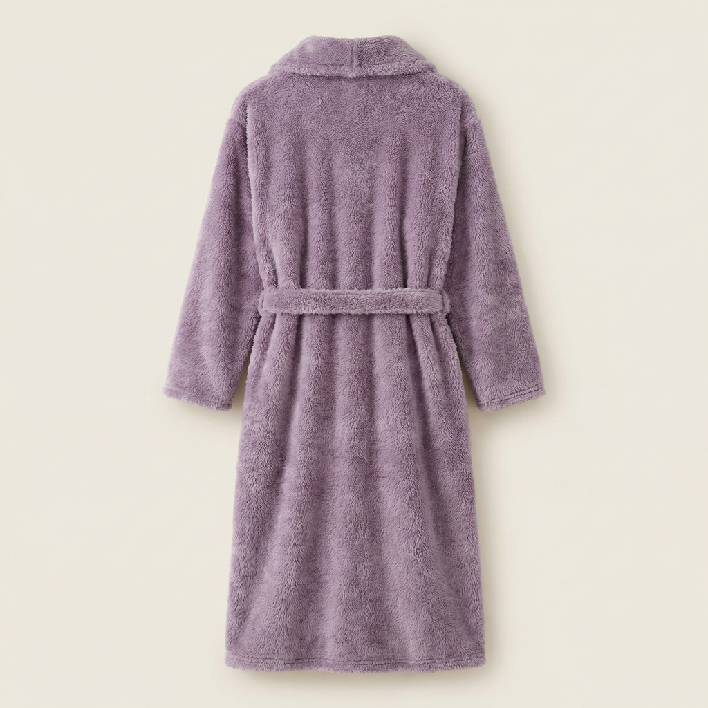 Peignoir Polaire Mi-Long Texture Peluche