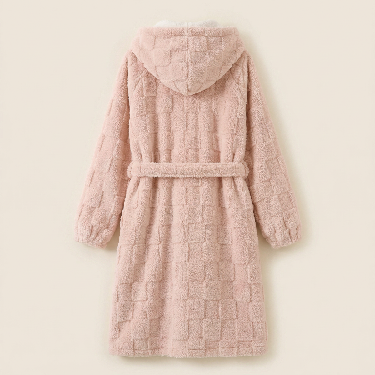 Peignoir Polaire à Boutons Long & Chaud avec Capuche