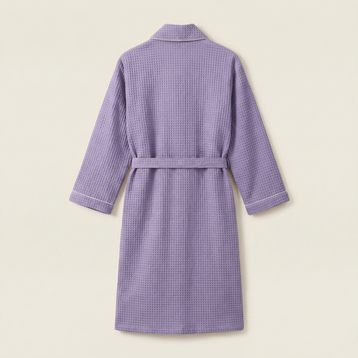Peignoir Nid d'Abeille Long Minimaliste en Coton