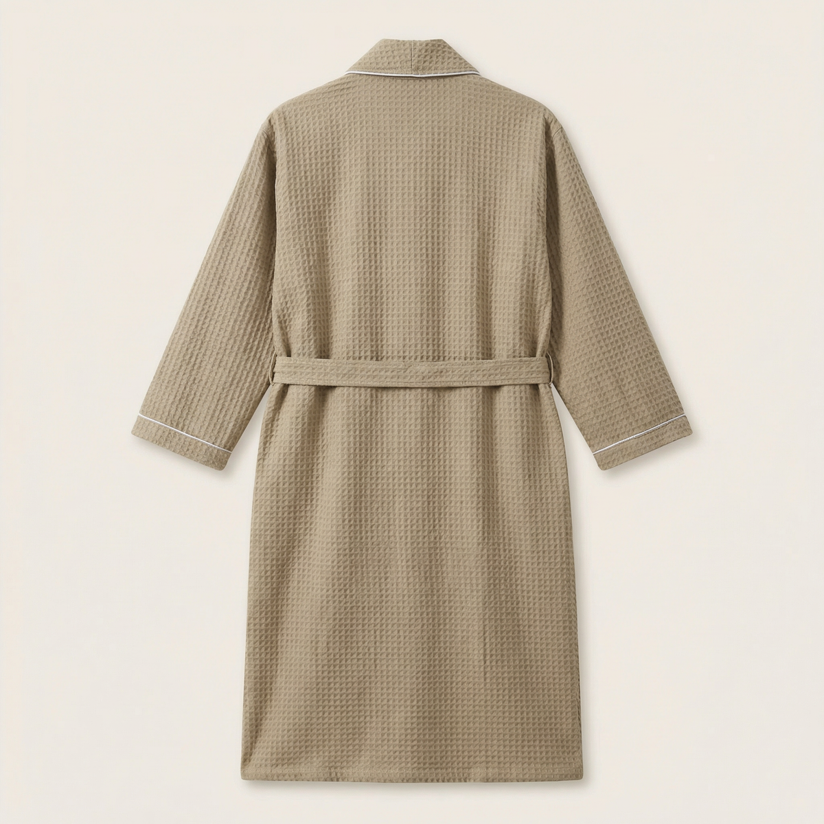 Peignoir Nid d'Abeille Long Minimaliste en Coton