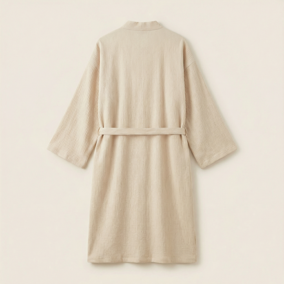 Peignoir Kimono Femme en Coton Effet Froissé