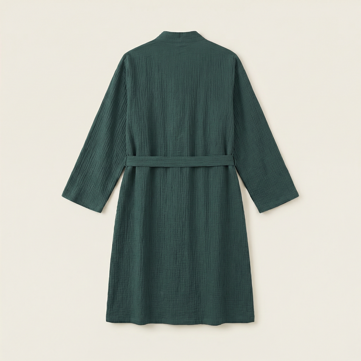 Peignoir Kimono Femme en Coton Effet Froissé