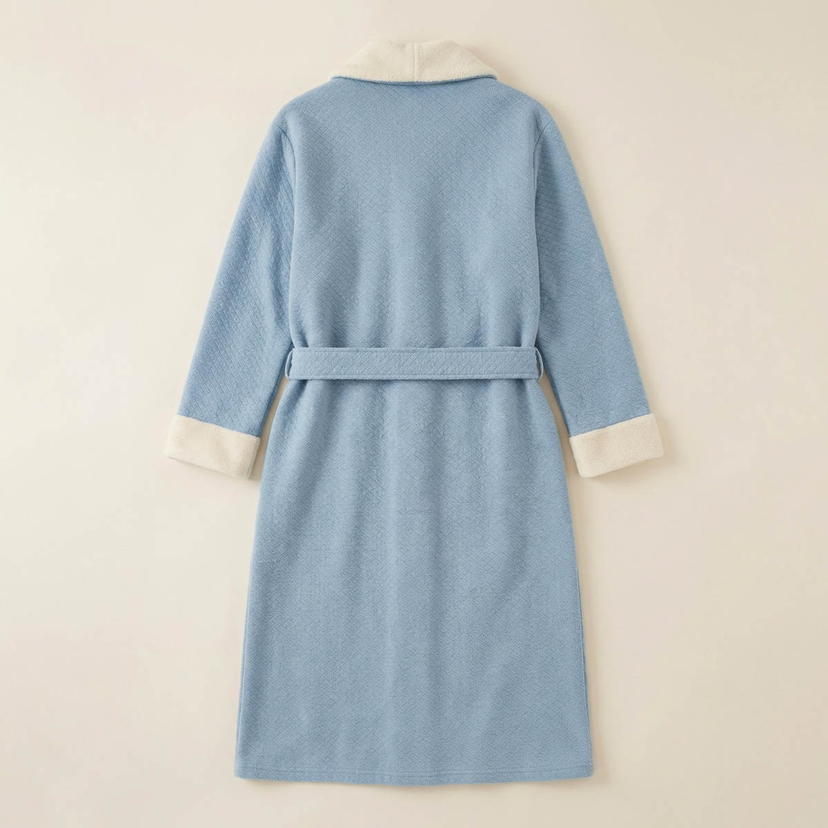 Peignoir Long Bicolore Col Châle Épais