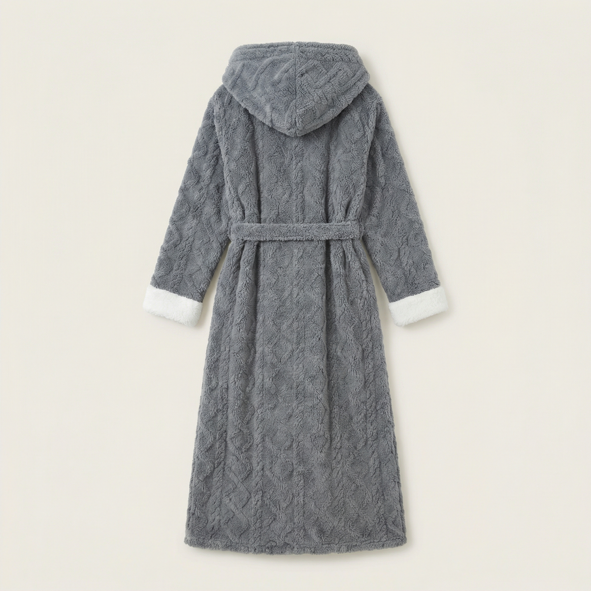 Peignoir Plaid Femme à Capuche Ultra-Long