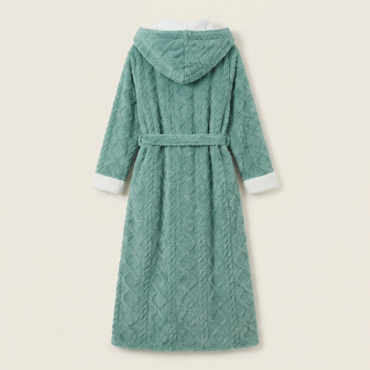 Peignoir Plaid Femme à Capuche Ultra-Long