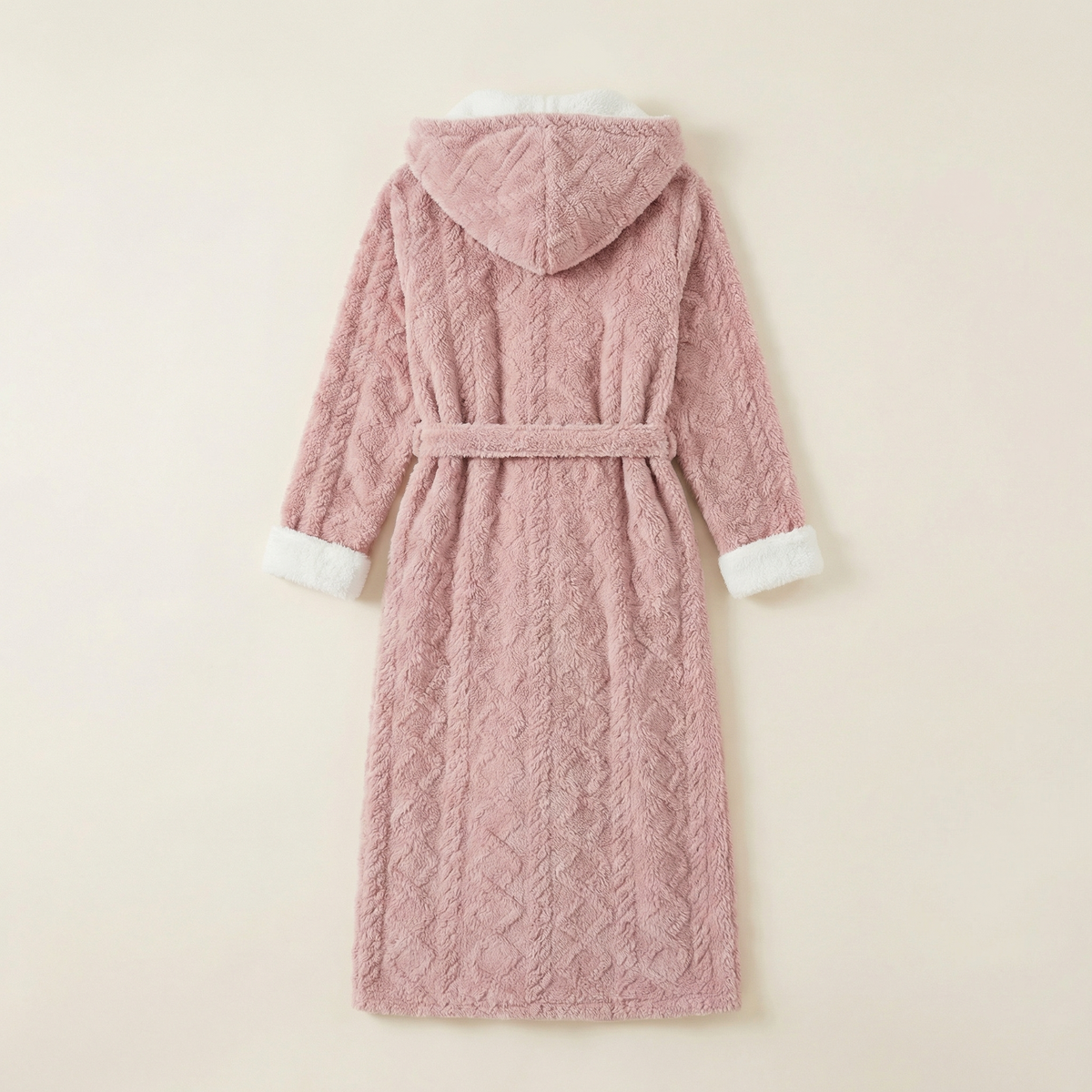 Peignoir Plaid Femme à Capuche Ultra-Long