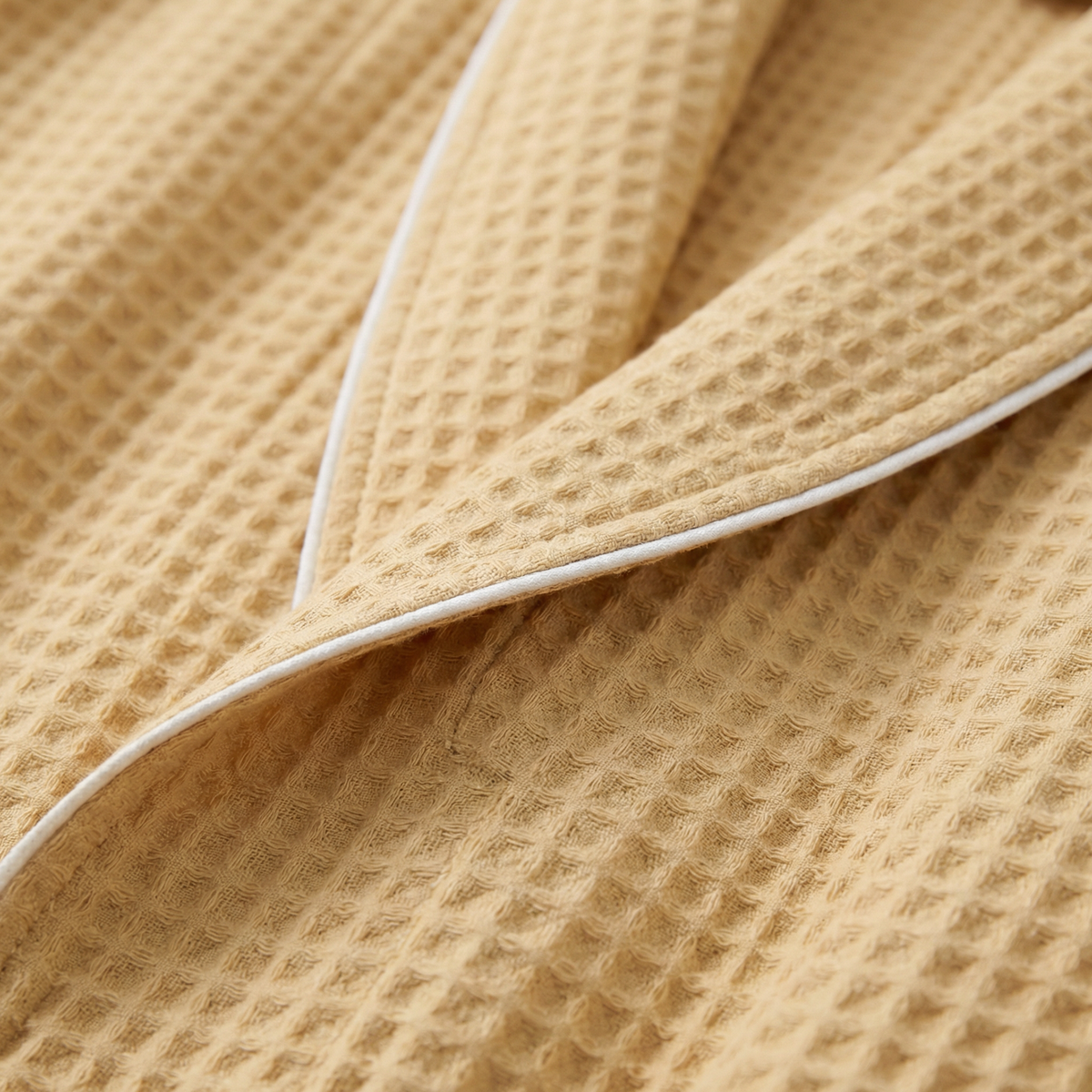 Peignoir Nid d'Abeille Long Minimaliste en Coton