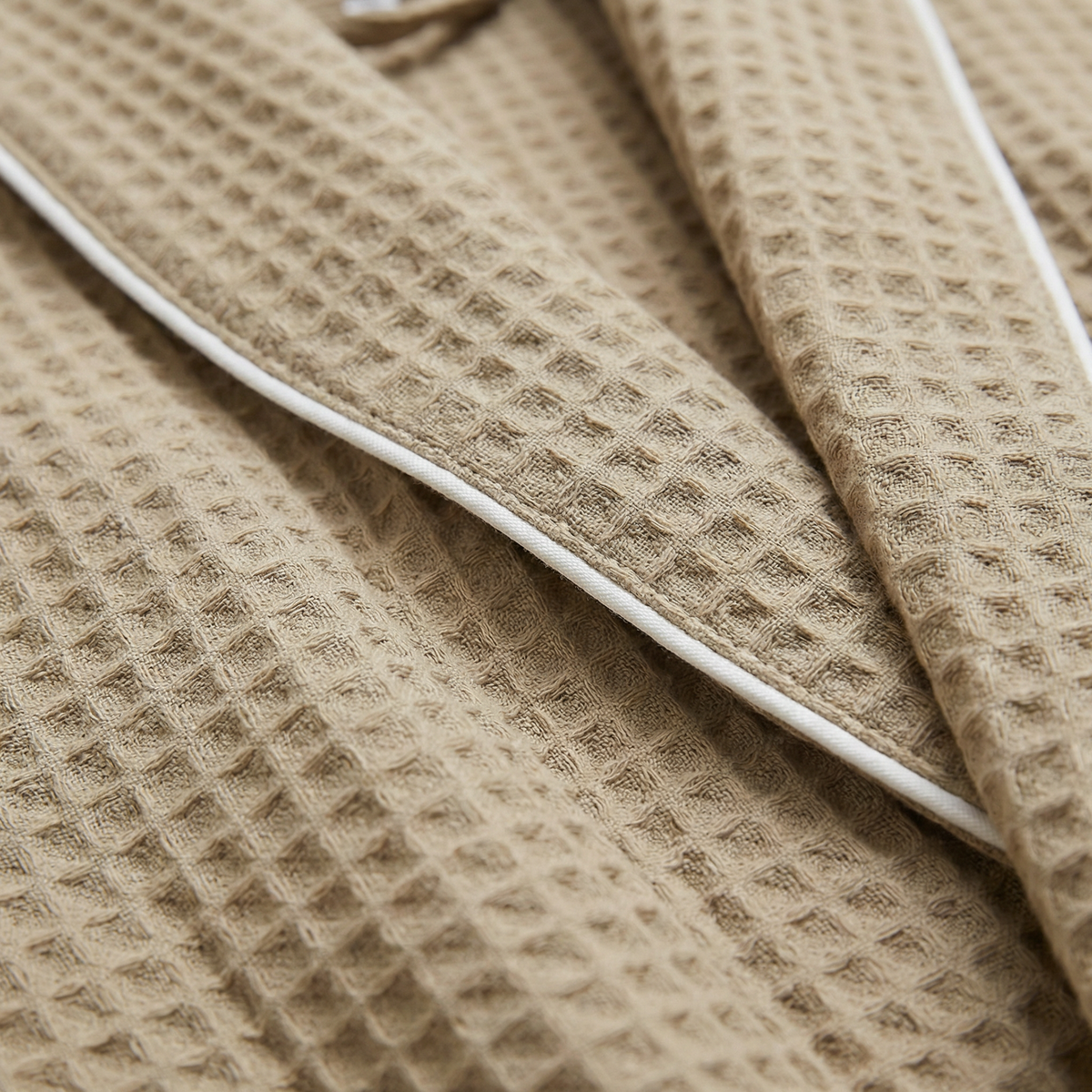 Peignoir Nid d'Abeille Long Minimaliste en Coton