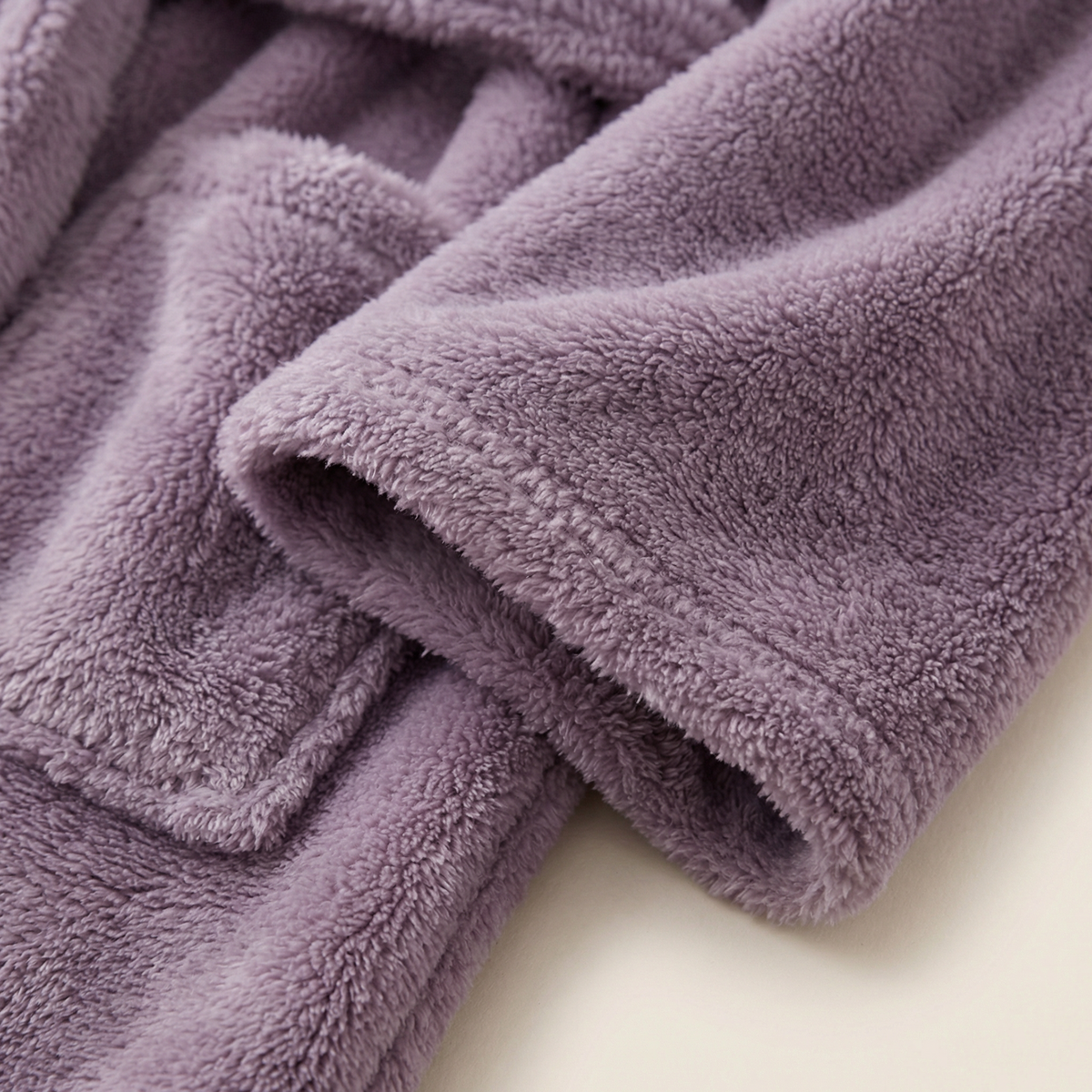 Peignoir Polaire Mi-Long Texture Peluche