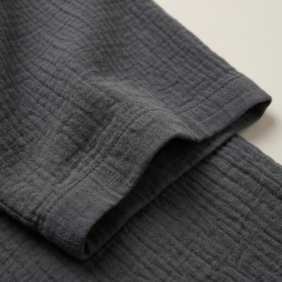 Peignoir Kimono Homme en Coton Effet Froissé